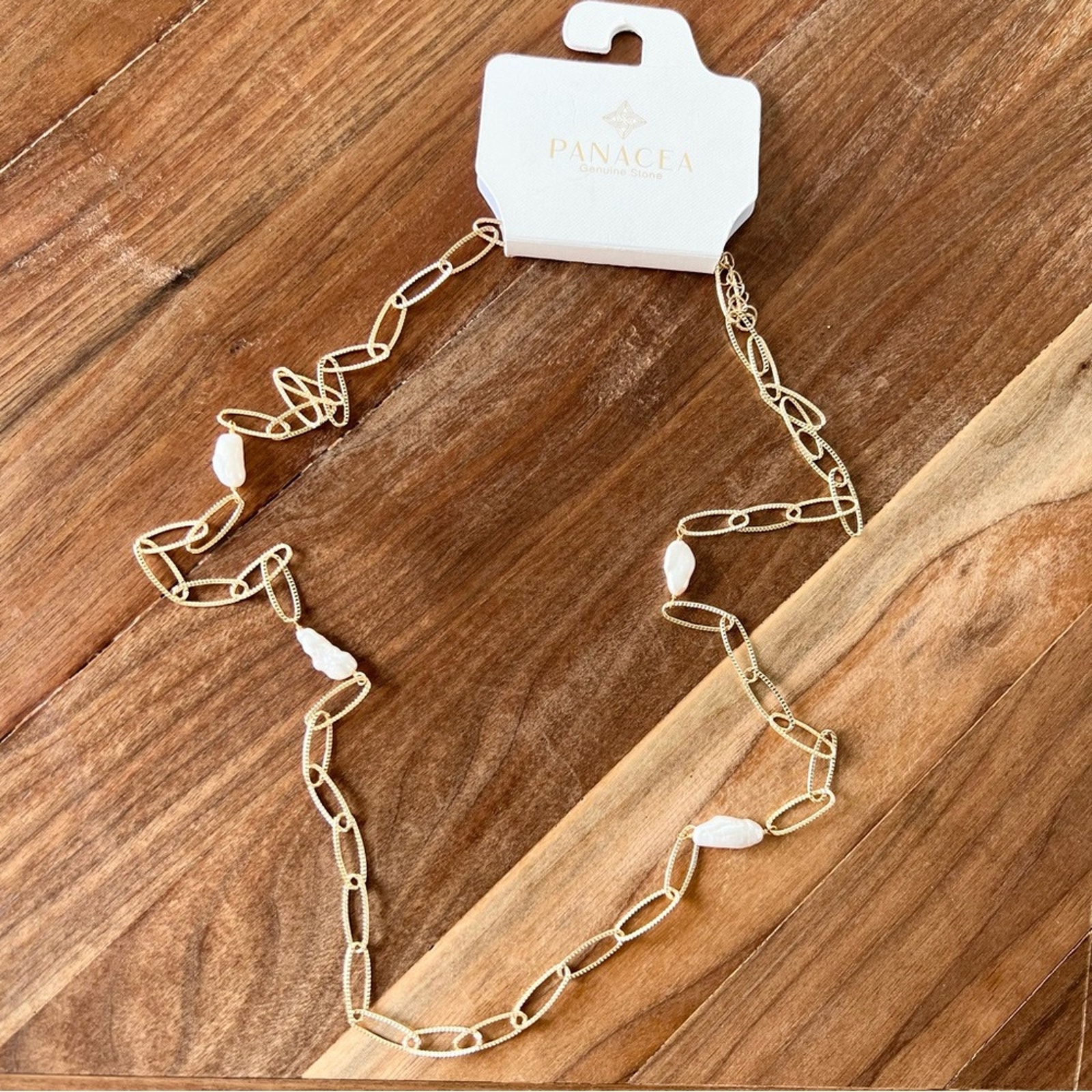 Panacea Freshwater Cultured Pearl Gold Tone Chain Necklace 20$